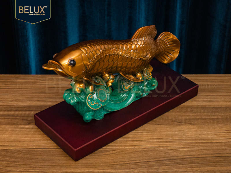 Tượng Cá Rồng bằng đồng decor 36x15x19.5cm